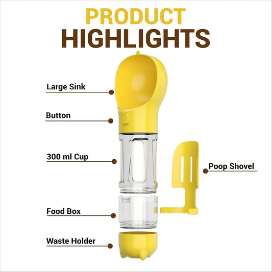4-in-1 Dog Water Bottle Portable