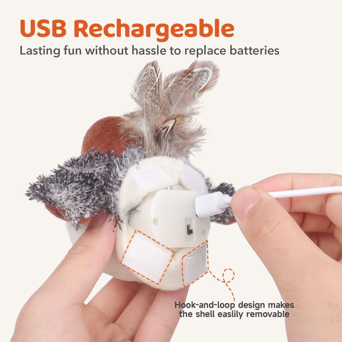 LittlePaw Flapping Bird Cat Toys Rechargeable