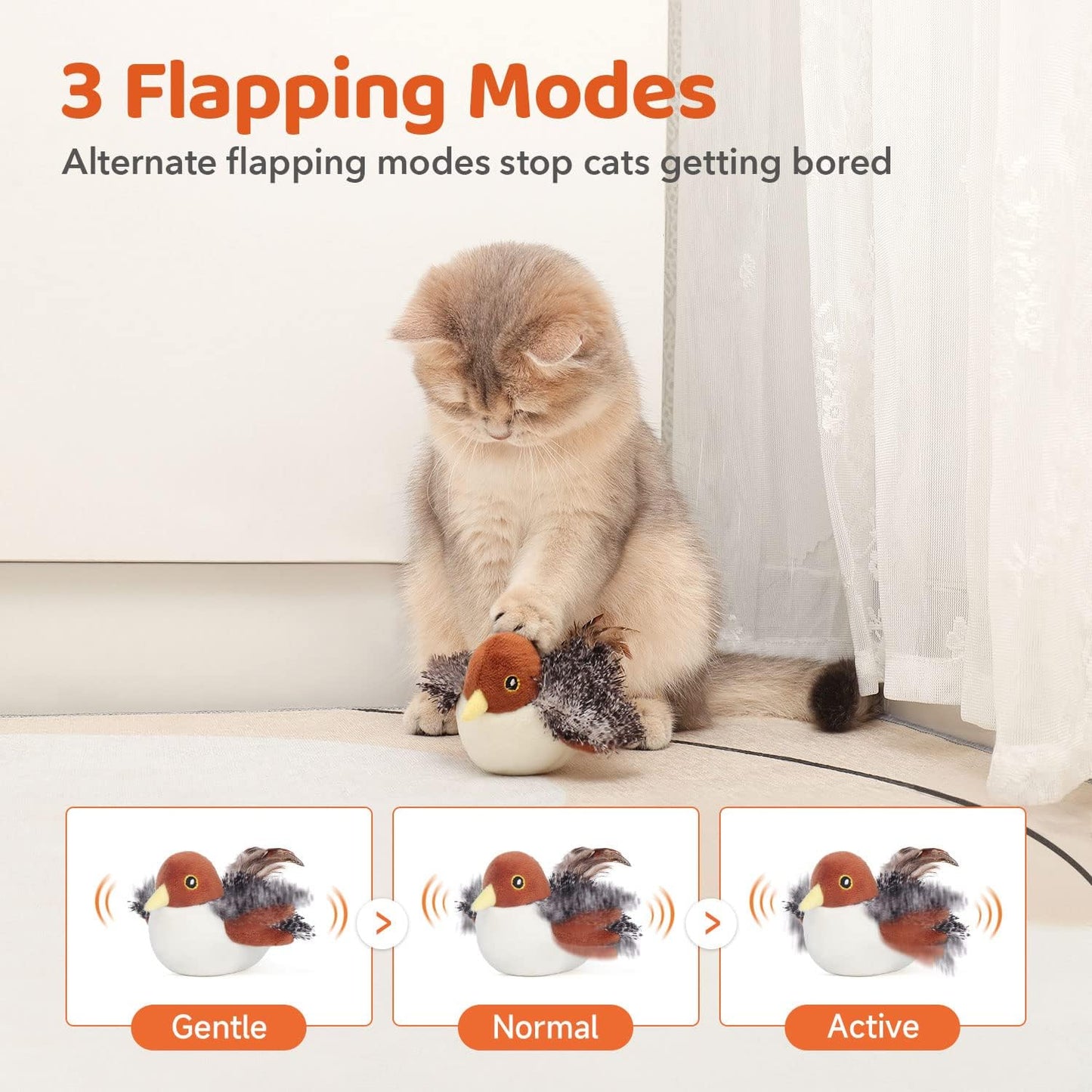 LittlePaw Flapping Bird Cat Toys Rechargeable