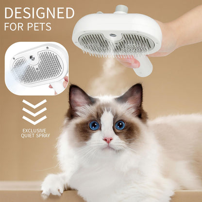 Pet Grooming Brush with Electronic Mist Spray