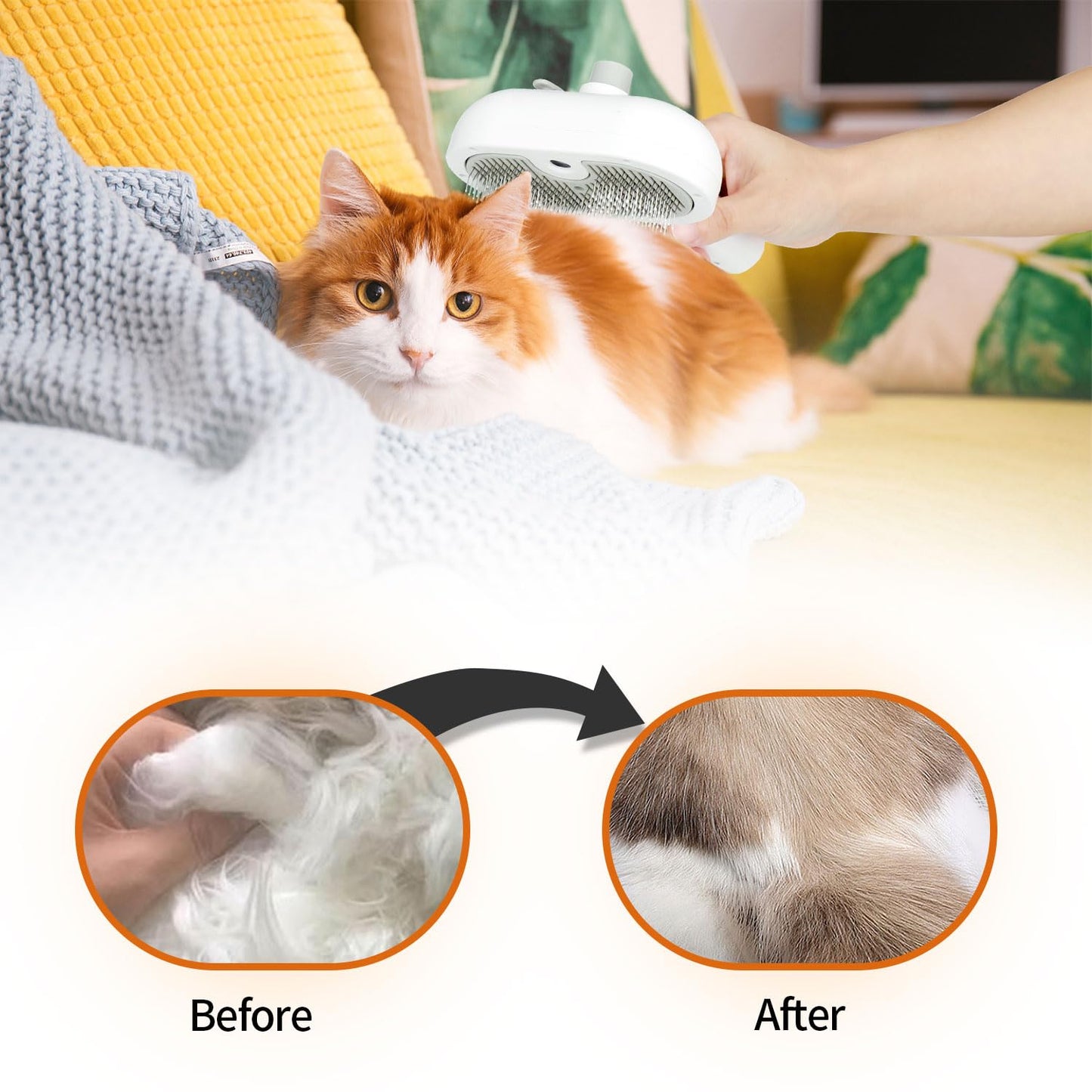 Pet Grooming Brush with Electronic Mist Spray
