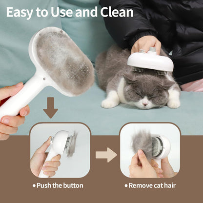 Pet Grooming Brush with Electronic Mist Spray