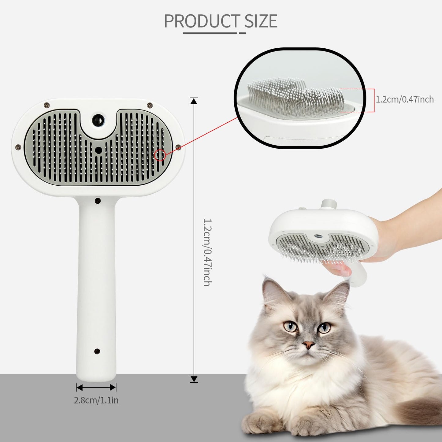 Pet Grooming Brush with Electronic Mist Spray