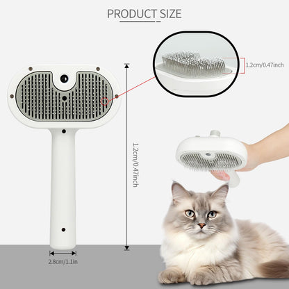 Pet Grooming Brush with Electronic Mist Spray