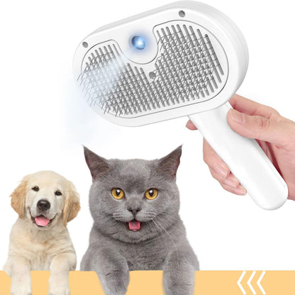 Pet Grooming Brush with Electronic Mist Spray