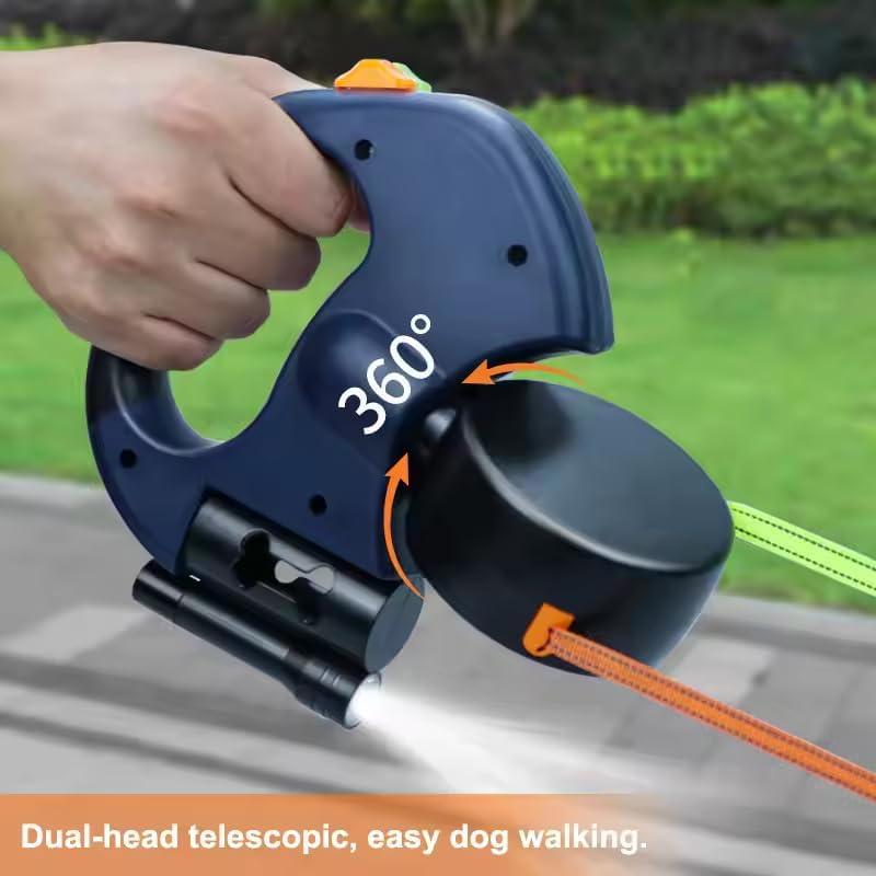 Tangle-Free Dual Dog Leash with 360° Swivel Head – For 2 Small to Medium Dogs (30 lbs), 10ft Retractable Leash, Lightweight Anti-Wear Handle, Dogaccessories,Puppy essentials