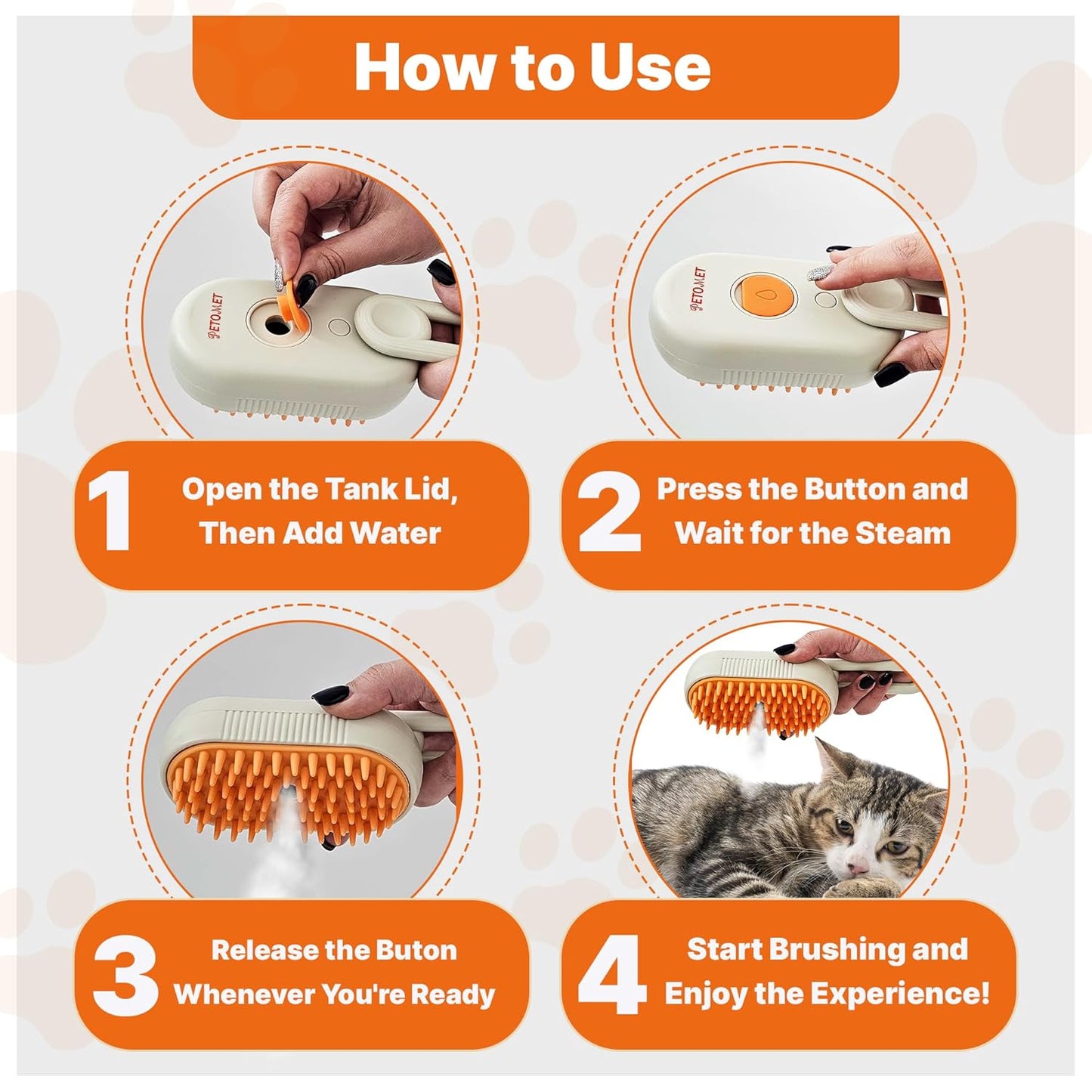 4 in 1 steam brush steam brush for cats and dogs